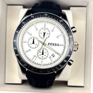 Fossil Autocross BQ2068 Mens Chronograph Stainless Steel Black Silicone Strap